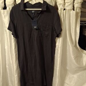 GAP Charcoal Casual  Shirt Dress Lg 💖💖💖💖